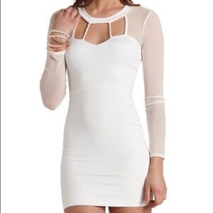 Charlotte Russe Sexy White/Ivory Mesh Dress Large